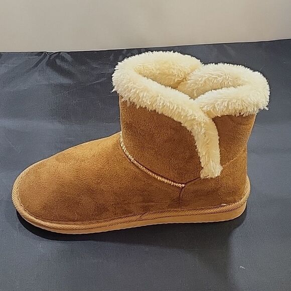 BRAND NEW JUST BE LADIES COG SUEDE ROUND TOE FAUX FUR WOMEN"S BOOTIES - Picture 15 of 15